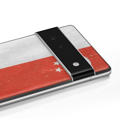 Singapore Flag Distressed Google Pixel 6 Skin
